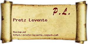 Pretz Levente névjegykártya